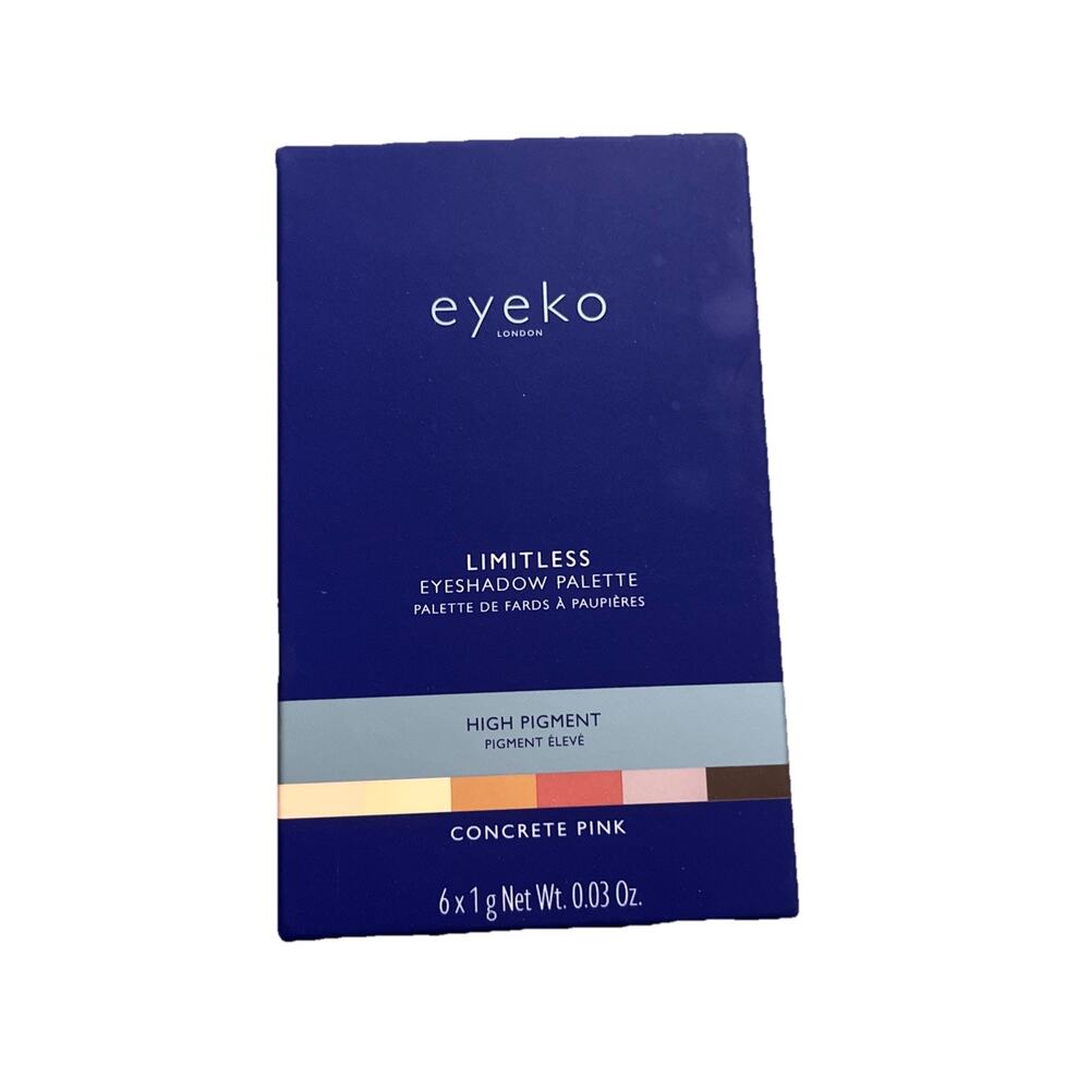 NIB Eyeko Limitless Concrete Pink 6 Shade High Pigment Eye Shadow Palette